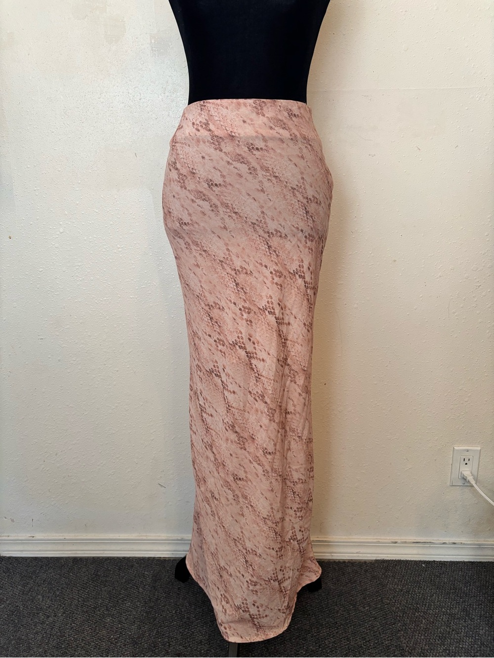 Prince Dusty Pink Marble-Print Maxi Skirt